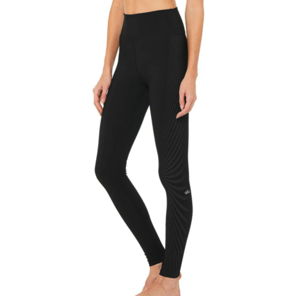 ALO YOGA Black High-Waist Moonlit Runner Legging S